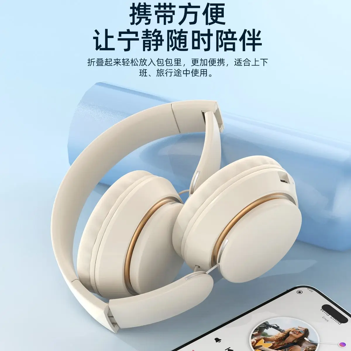 Wireless ANC Headset Black Gold Bluetooth Gaming - Image 7