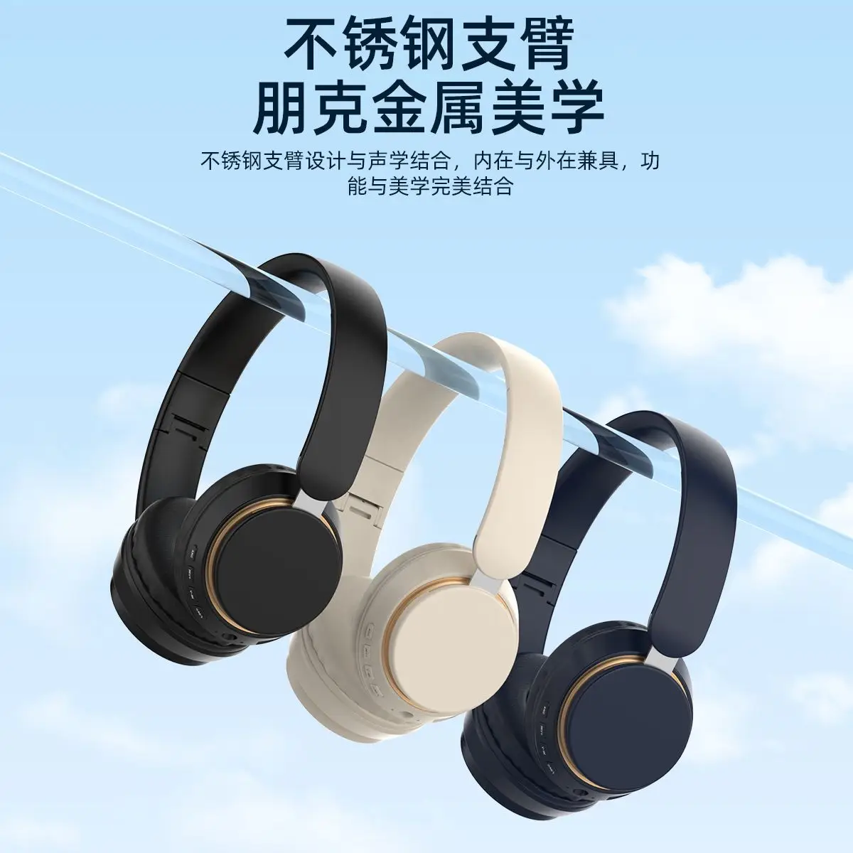 Wireless ANC Headset Black Gold Bluetooth Gaming - Image 8