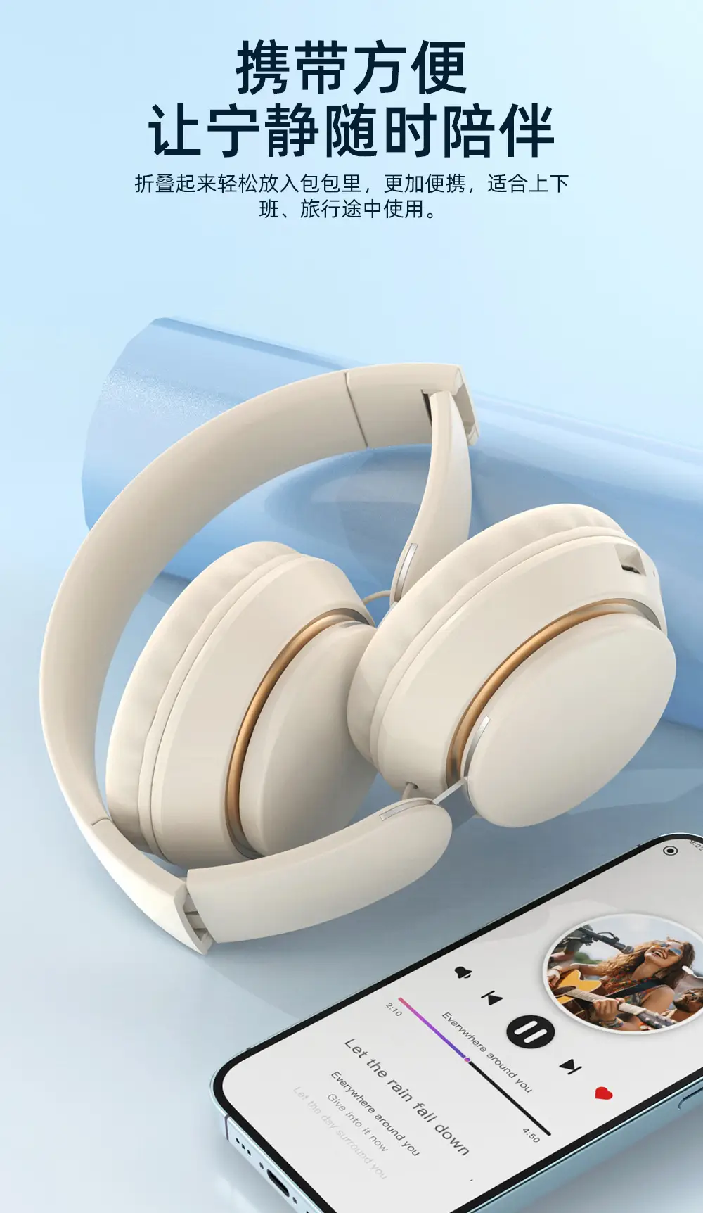 Wireless ANC Headset Black Gold Bluetooth Gaming — feature 8