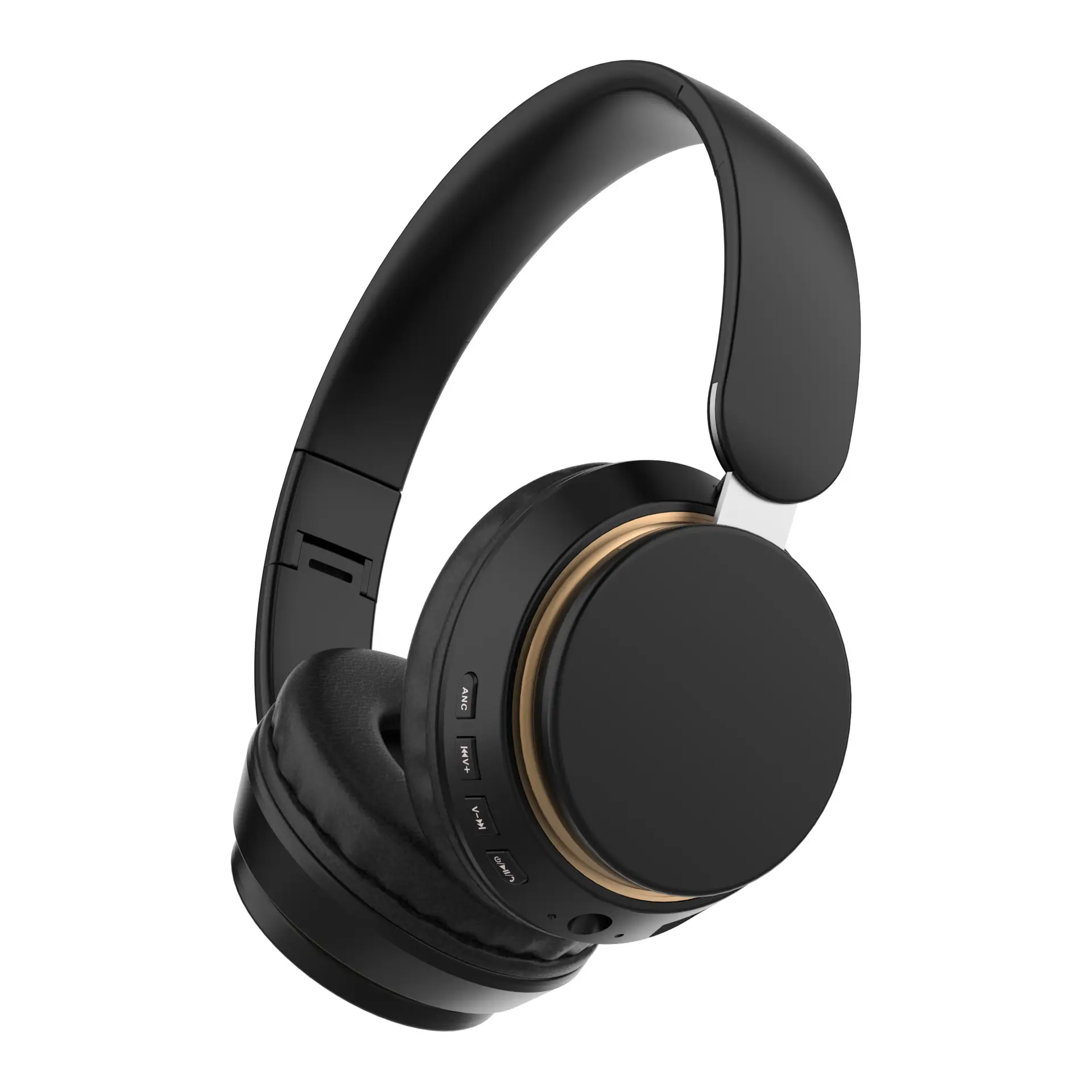 Wireless ANC Headset Black Gold Bluetooth Gaming - Image 2