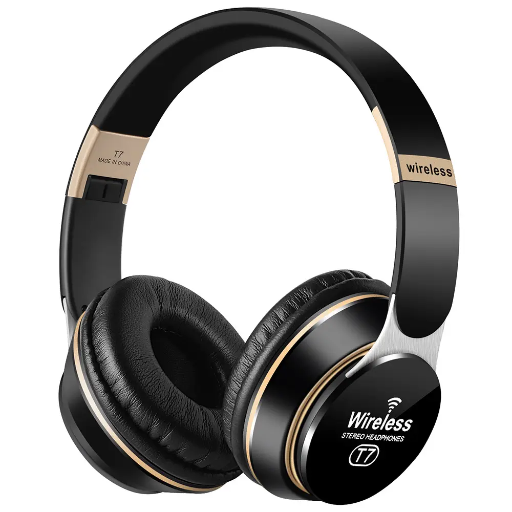 Wireless ANC Headset Black Gold Bluetooth Gaming - Image 4
