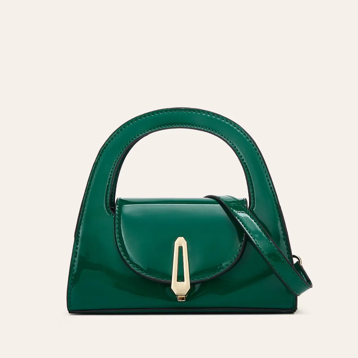 2025 Patent Leather Glossy Women's Bag Black