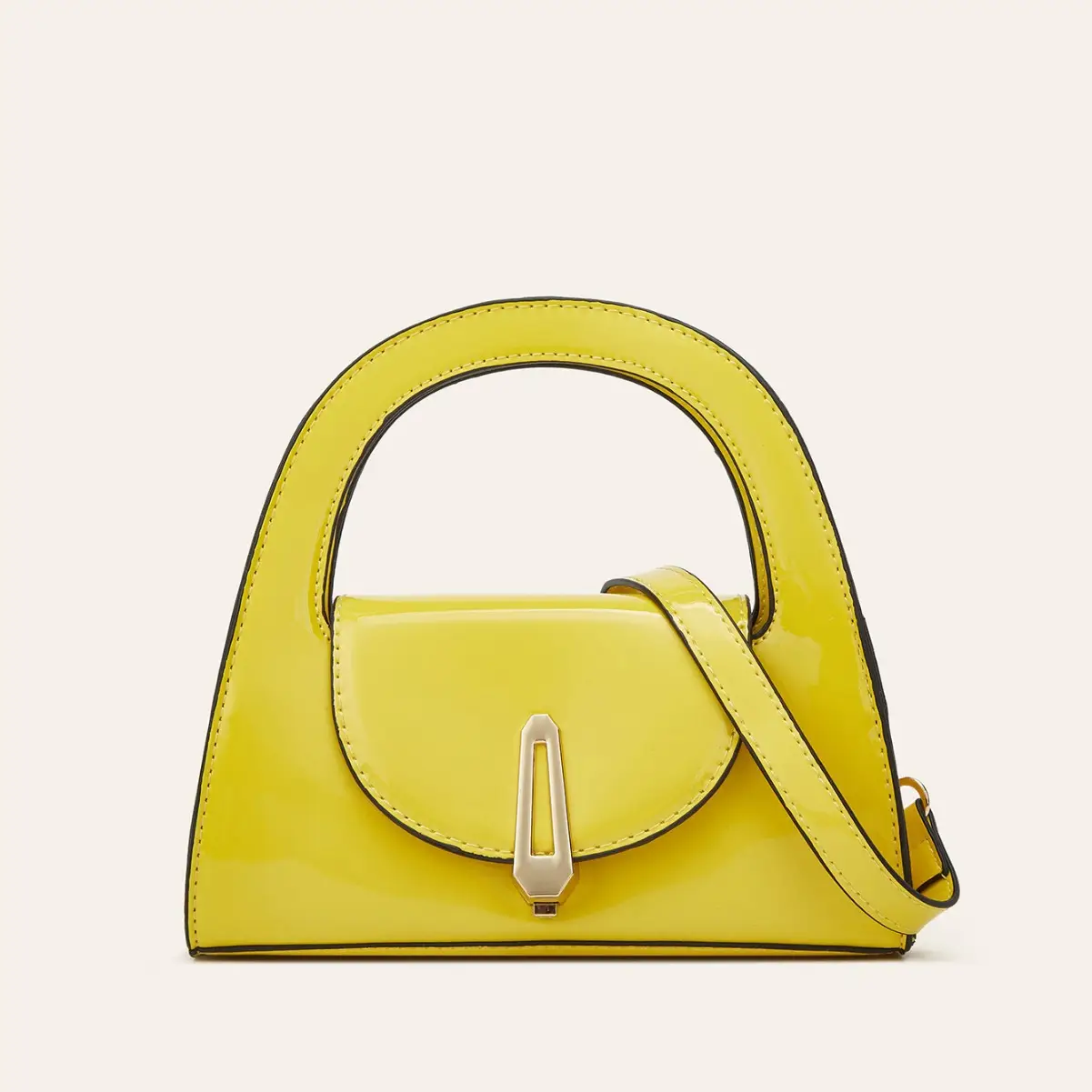 2025 Patent Leather Glossy Women's Bag Black