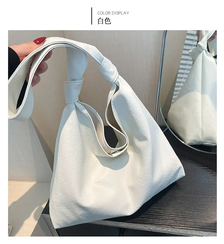 White Oil Leather Shoulder Bag for Women — feature 12