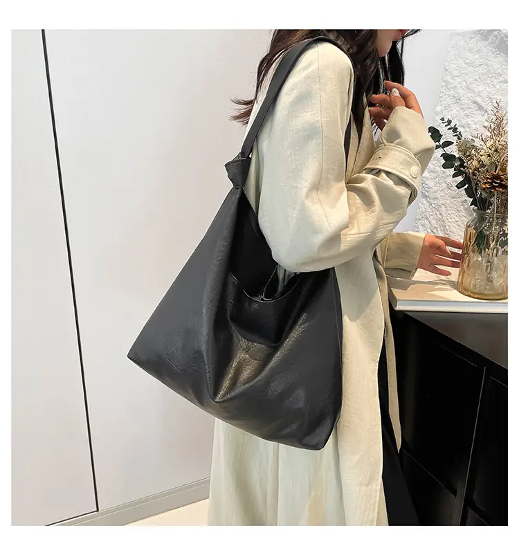 White Oil Leather Shoulder Bag for Women — feature 21