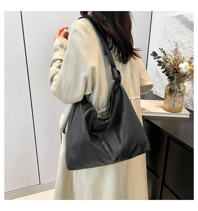 White Oil Leather Shoulder Bag for Women — feature 23