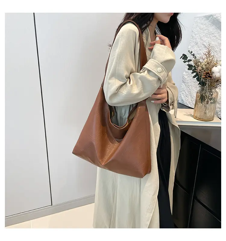 White Oil Leather Shoulder Bag for Women — feature 24
