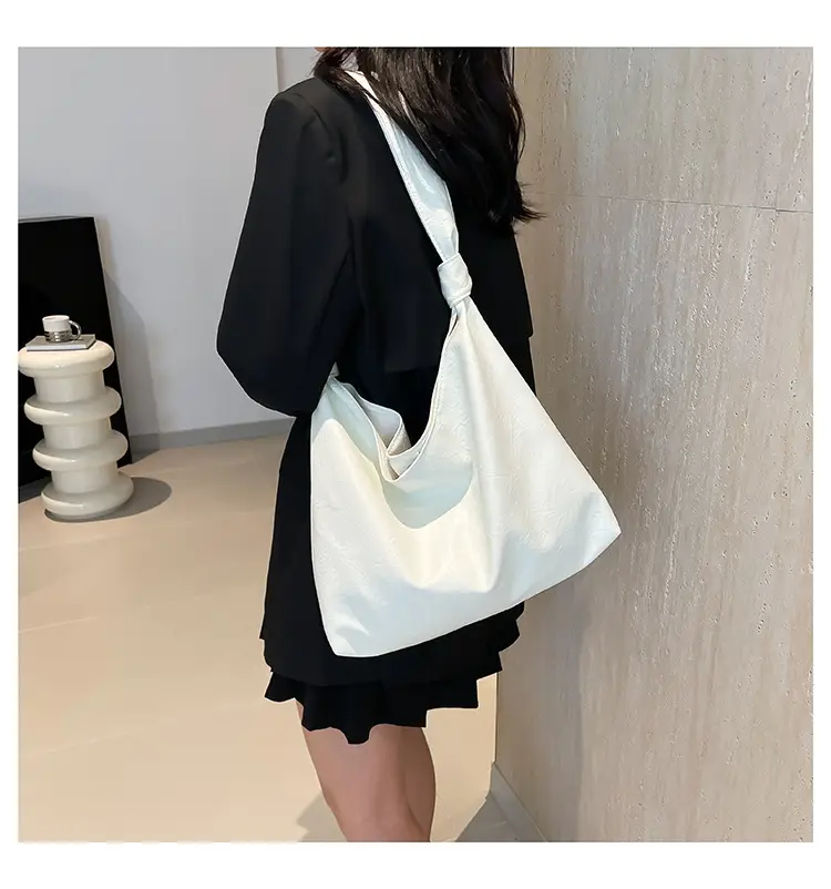White Oil Leather Shoulder Bag for Women — feature 35