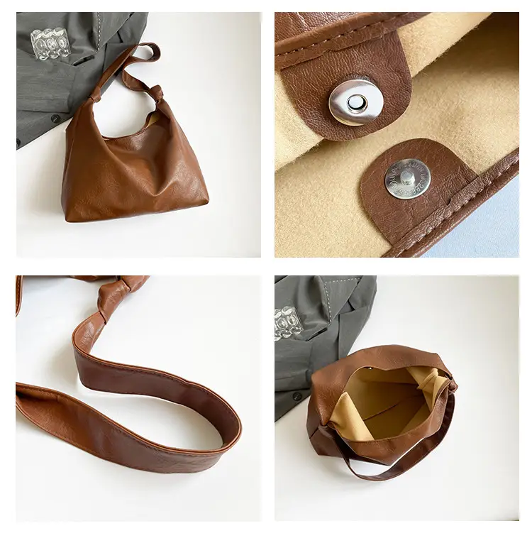 White Oil Leather Shoulder Bag for Women — feature 9