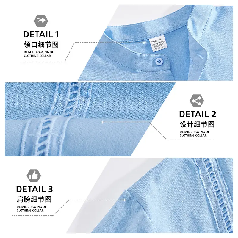 Men Light Blue Striped Half Cardigan Button Top T-Shirt 2026