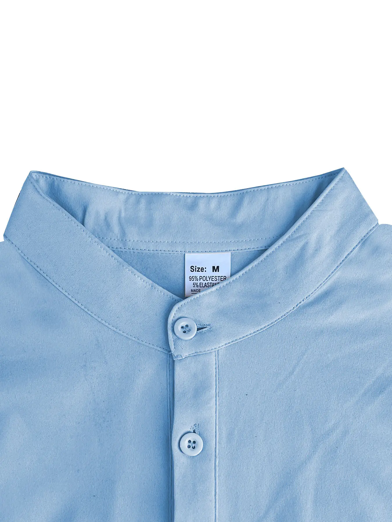 Men Light Blue Striped Half Cardigan Button Top T-Shirt 2026 — feature 17