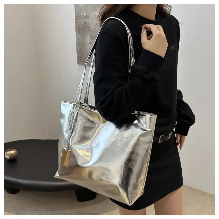 Laser Green Shoulder Tote Bag with Handle — feature 19