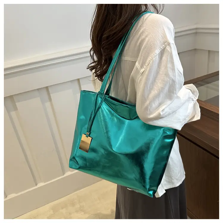 Laser Green Shoulder Tote Bag with Handle — feature 28