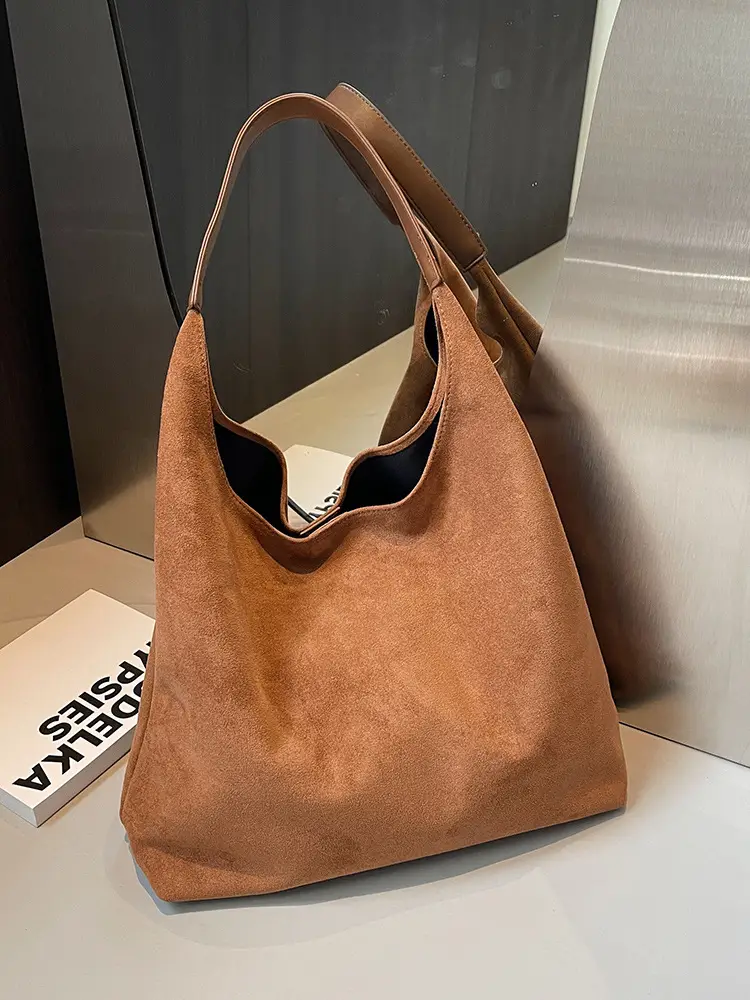 Vintage Soft Suede Shoulder Bag Women Large Capacity - Image 6