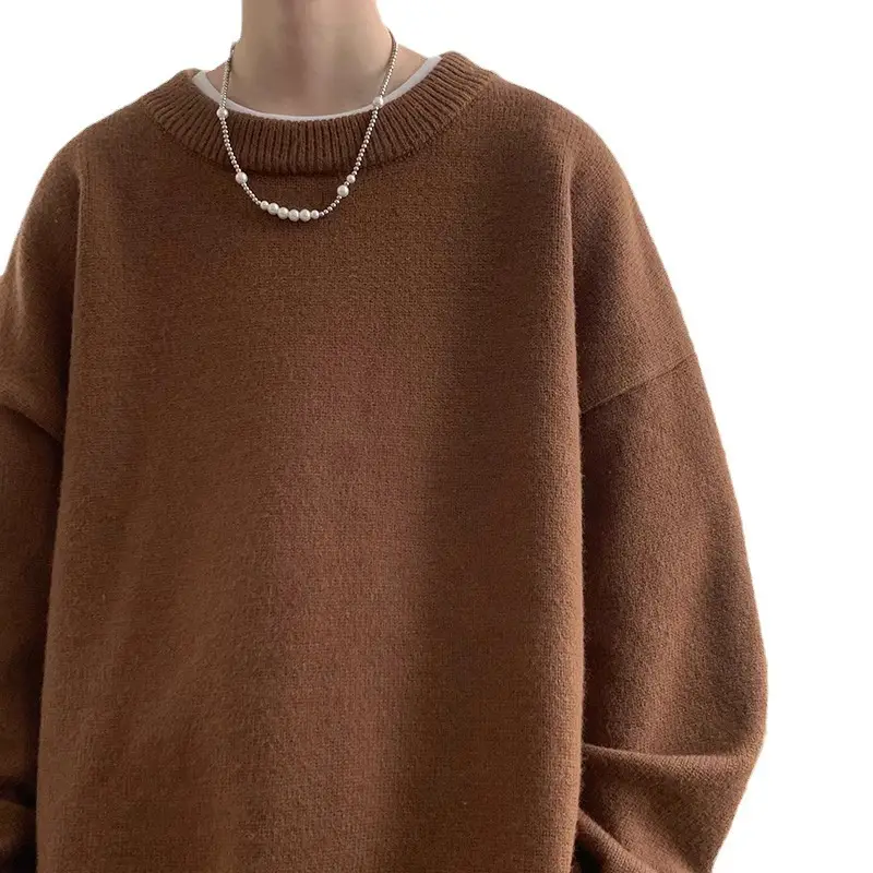 Autumn Winter Crewneck Sweater for Boys Solid Green - Image 12
