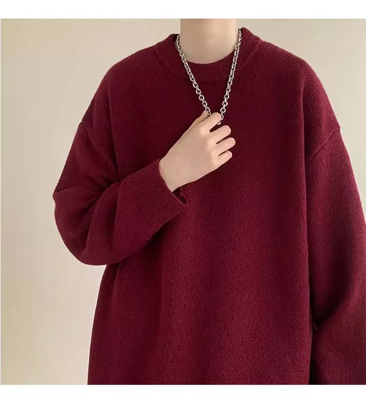 Autumn Winter Crewneck Sweater for Boys Solid Green — feature 24