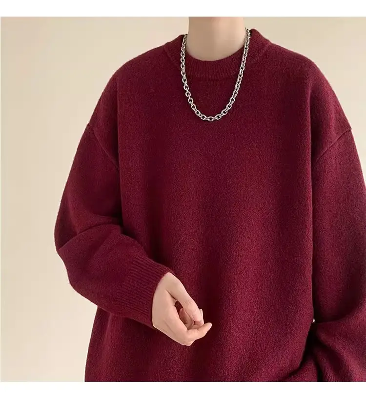 Autumn Winter Crewneck Sweater for Boys Solid Green — feature 27