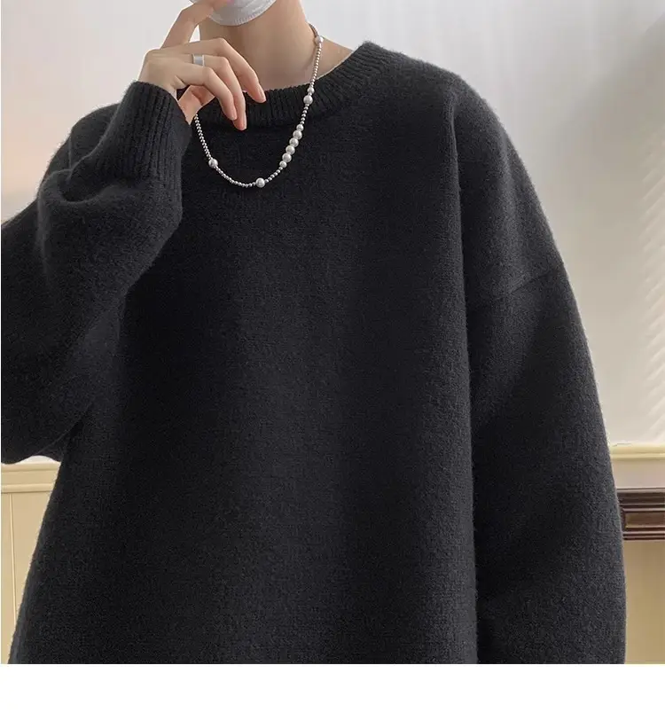 Autumn Winter Crewneck Sweater for Boys Solid Green — feature 9