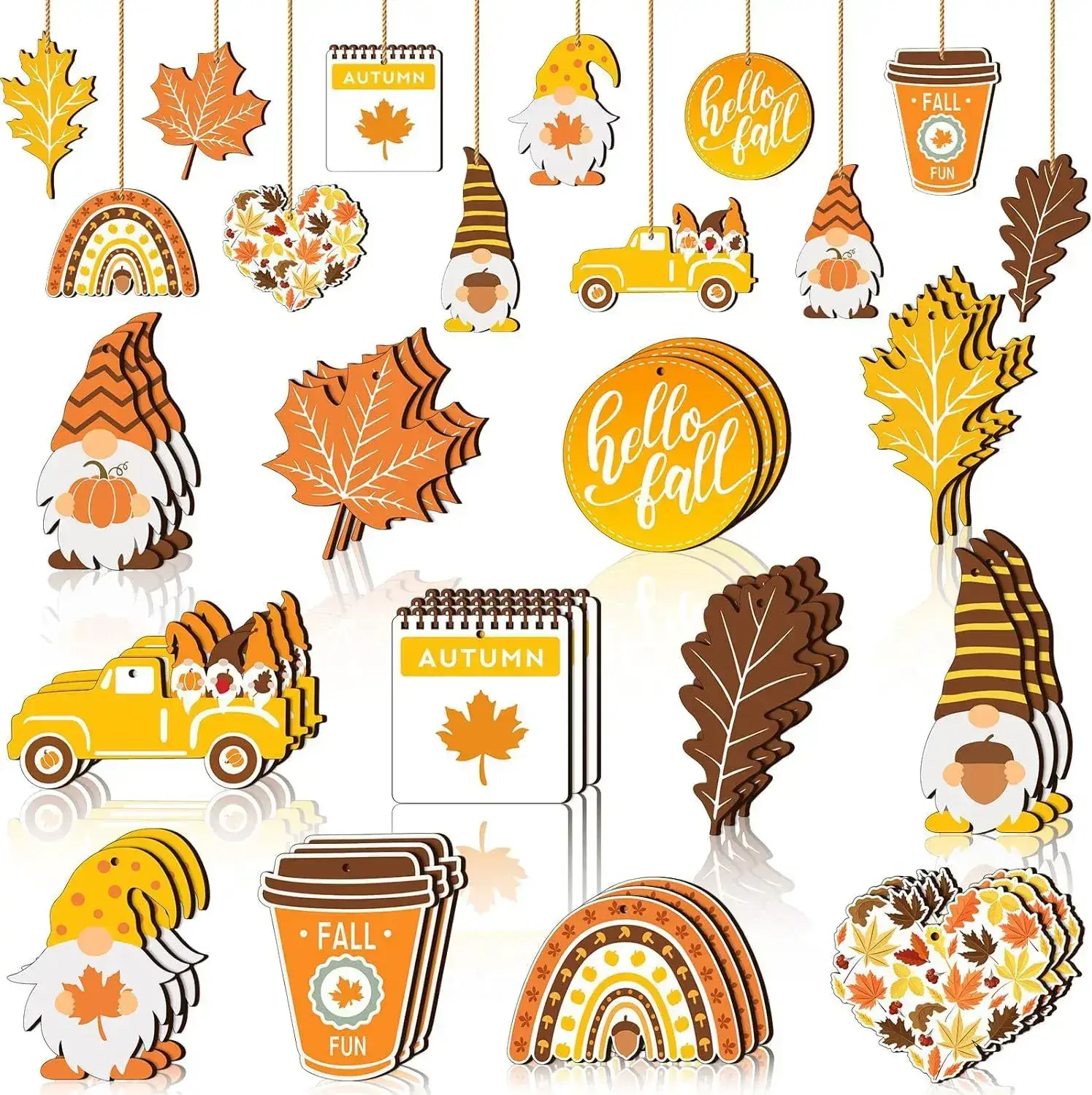 Autumn Wooden Decorations for Home Thanksgiving Tree Ornaments