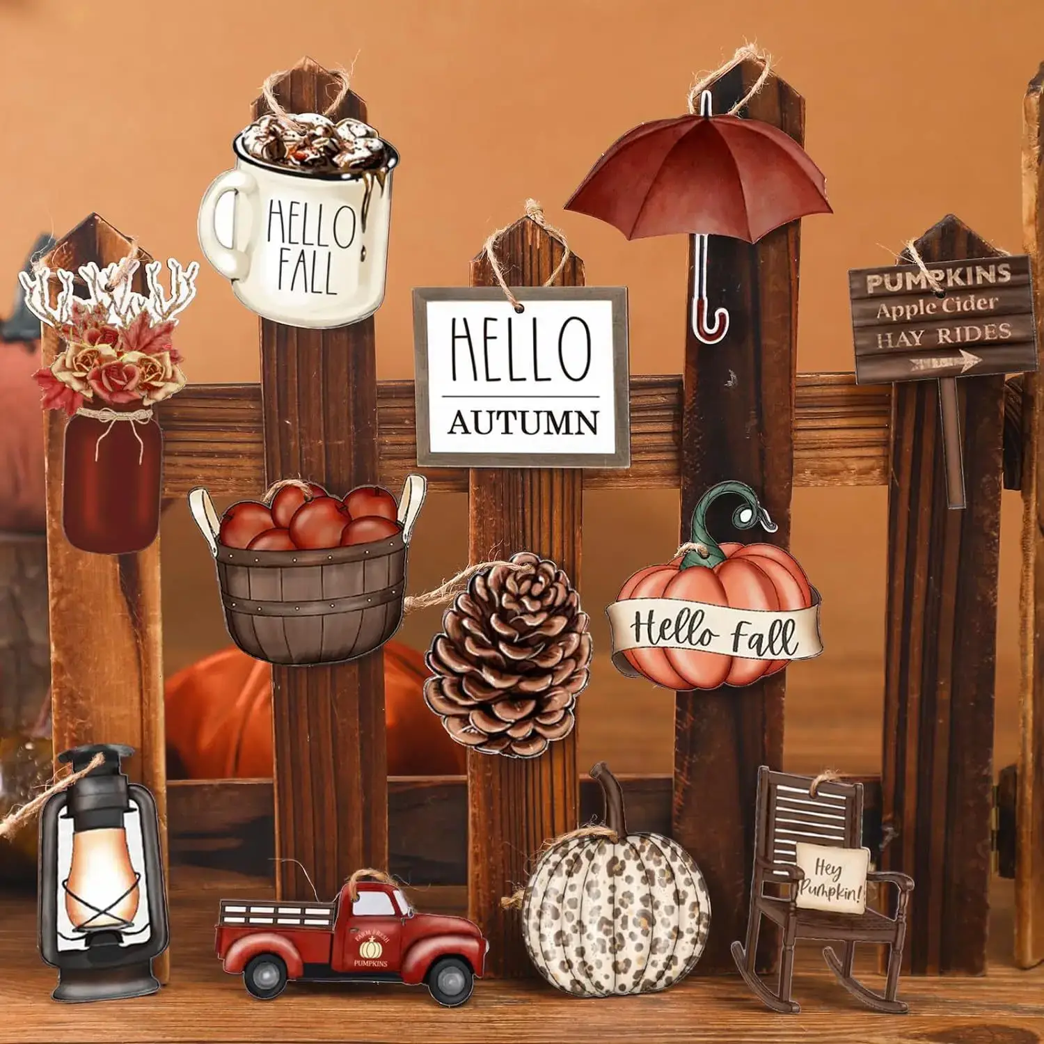 Autumn Wooden Decorations for Home Thanksgiving Tree Ornaments — feature 1