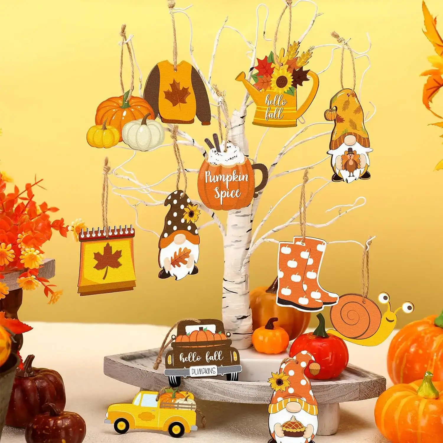 Autumn Wooden Decorations for Home Thanksgiving Tree Ornaments — feature 5