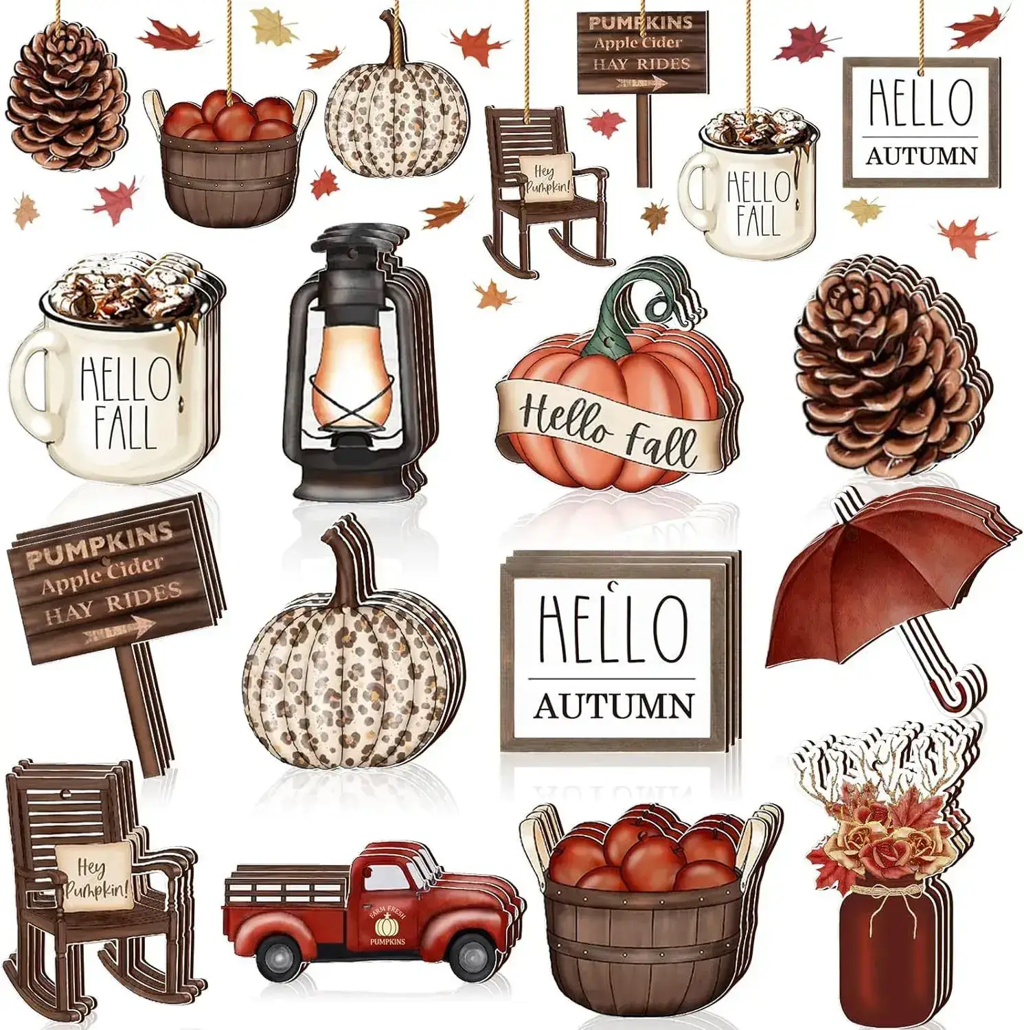 Autumn Wooden Decorations for Home Thanksgiving Tree Ornaments