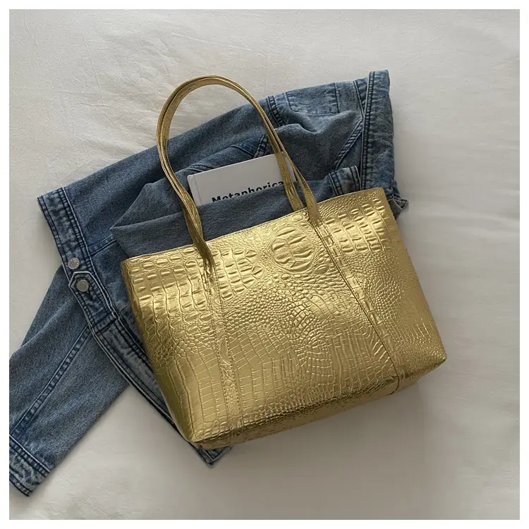 Silver Croc Embroidered Women's Shoulder Bag — feature 14