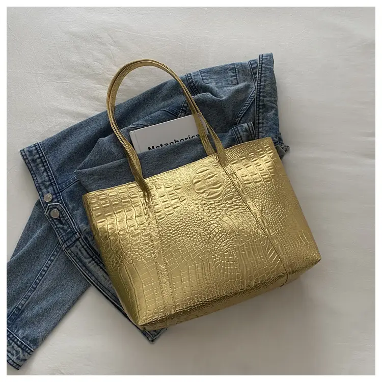 Silver Croc Embroidered Women's Shoulder Bag — feature 16
