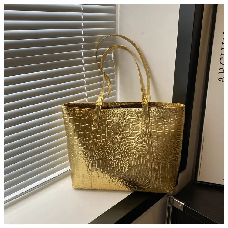 Silver Croc Embroidered Women's Shoulder Bag — feature 26