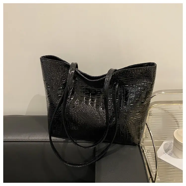 Silver Croc Embroidered Women's Shoulder Bag — feature 36
