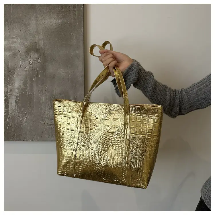 Silver Croc Embroidered Women's Shoulder Bag — feature 44