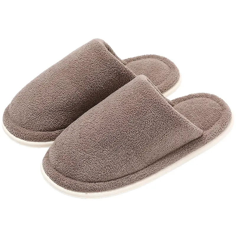 Furry Slippers for Women Winter Soft Warm Plush Simple Home Indoor Non-Slip Autumn and Winter Cotton Slippers for Men Wholesale
