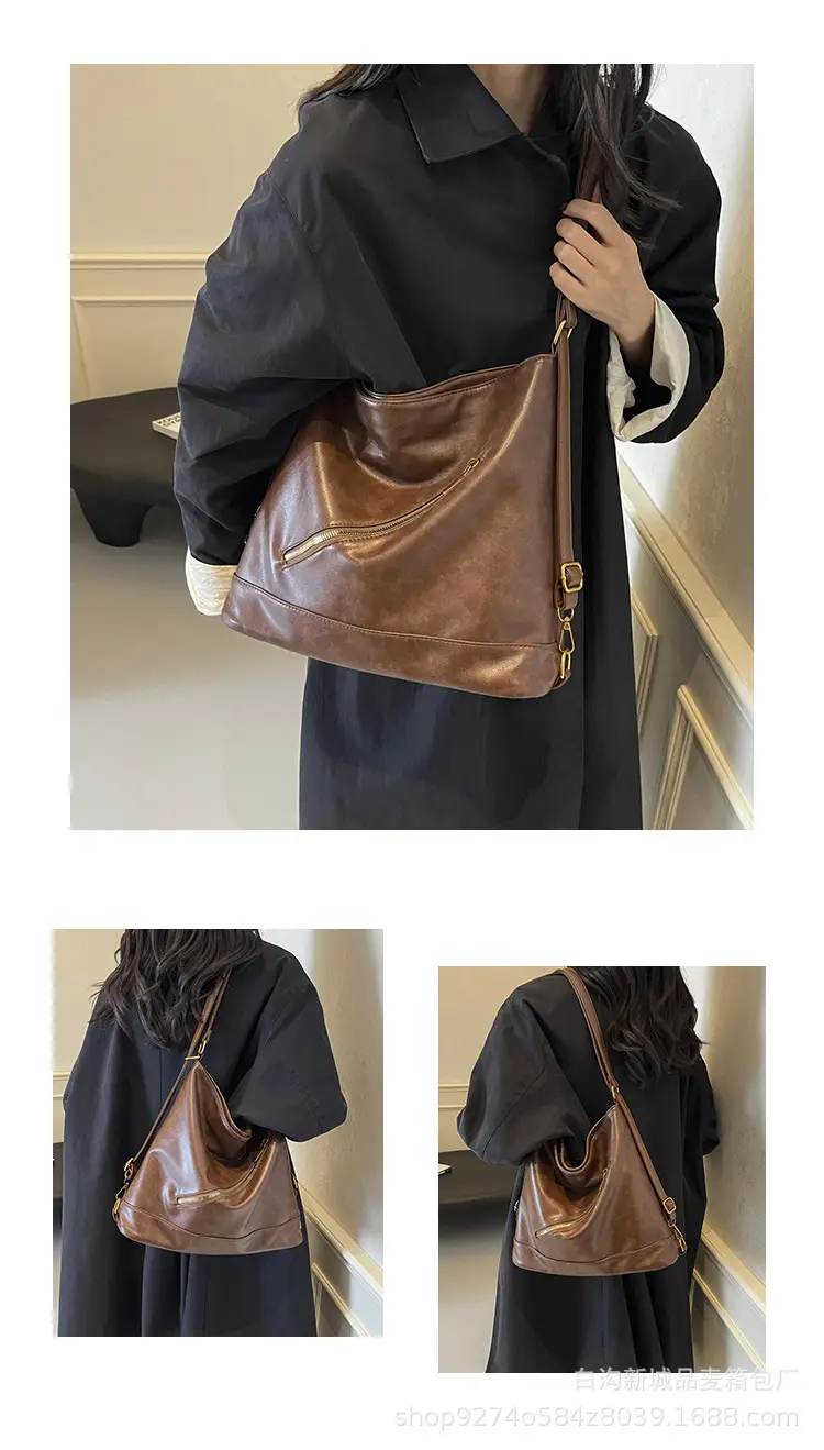 Retro Black Shoulder Bag for Women Large Capacity — feature 12
