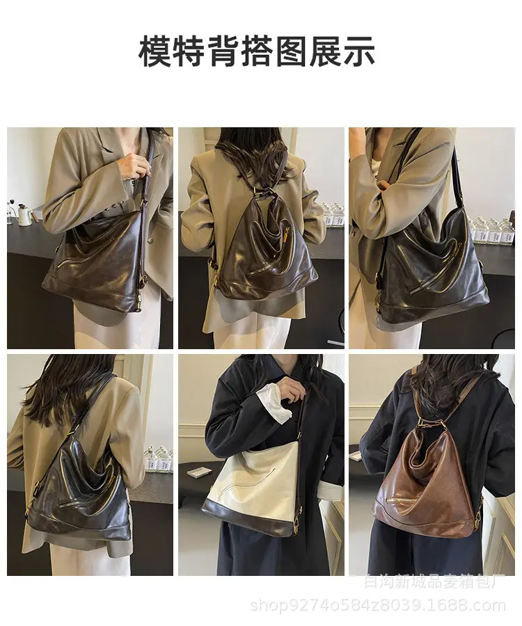Retro Black Shoulder Bag for Women Large Capacity — feature 8