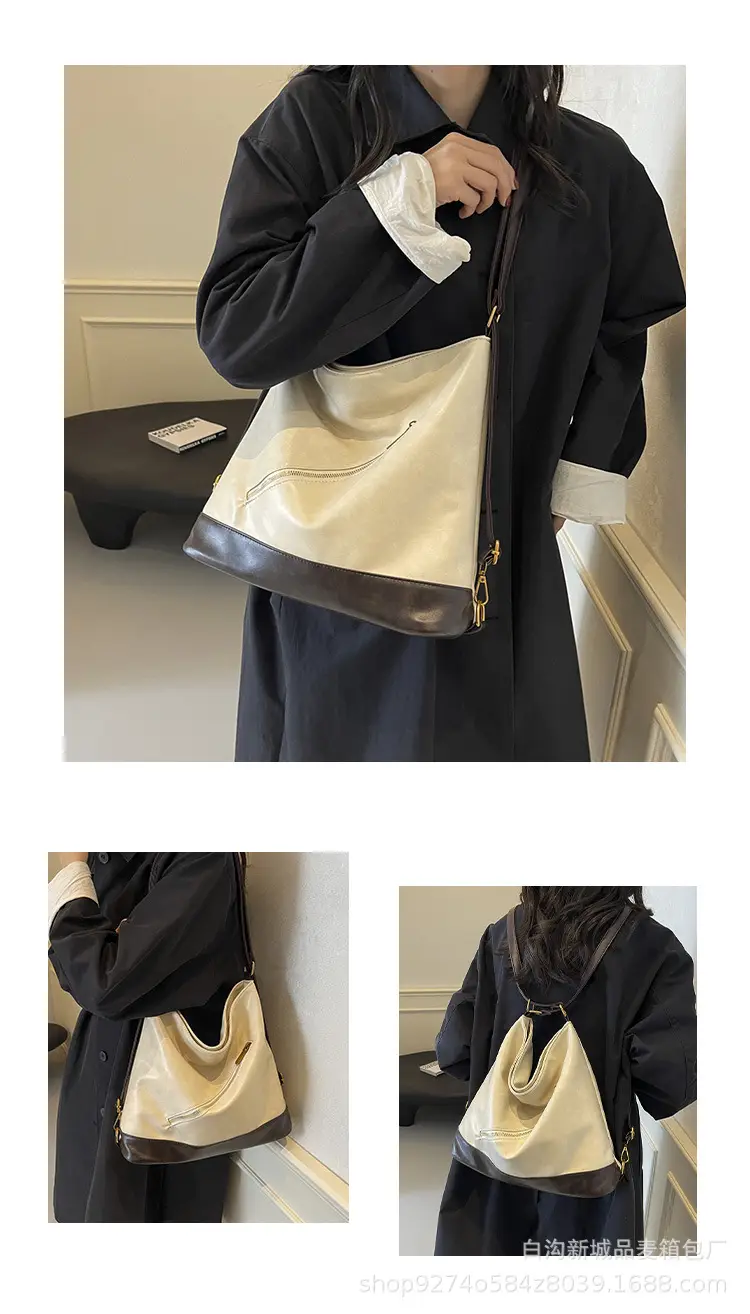 Retro Black Shoulder Bag for Women Large Capacity — feature 9