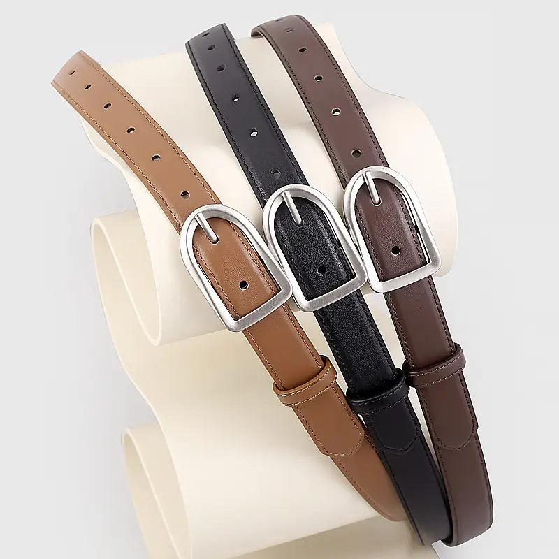 Women's Brown Square Buckle Belt for Casual Wear - Image 5