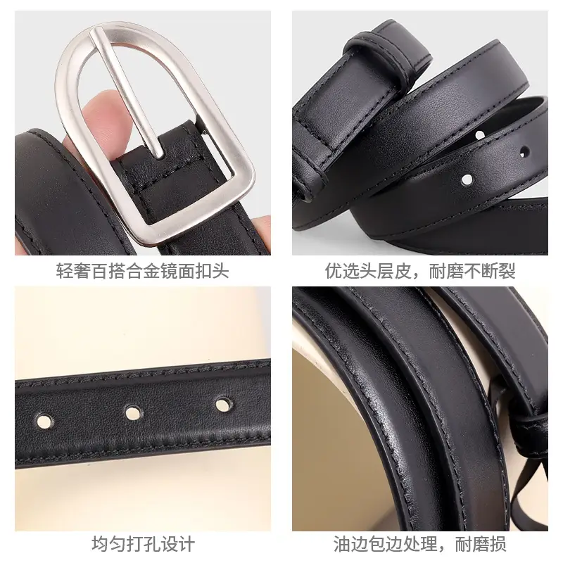 Women's Brown Square Buckle Belt for Casual Wear - Image 6