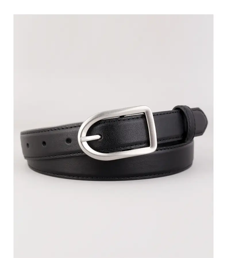 Women's Brown Square Buckle Belt for Casual Wear — feature 17