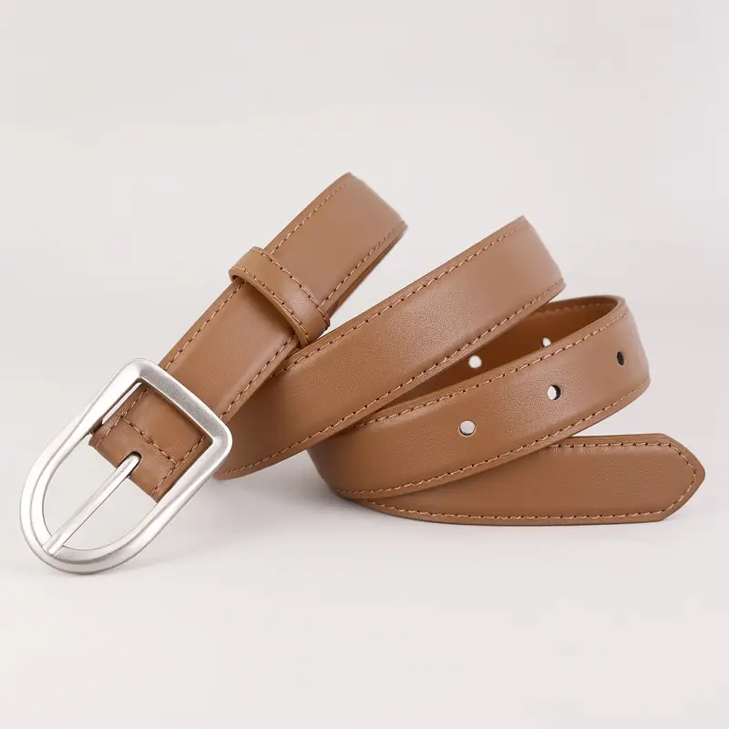 Women's Brown Square Buckle Belt for Casual Wear - Image 2