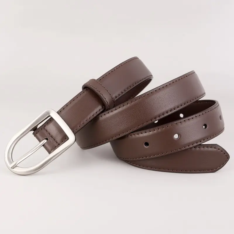 Women's Brown Square Buckle Belt for Casual Wear - Image 3
