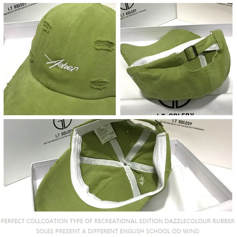 Men's Spring Cap with Letter Embroidery Beige - Image 9