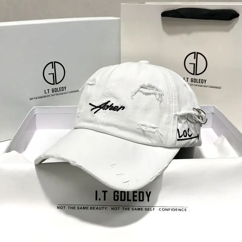 Men's Spring Cap with Letter Embroidery Beige — feature 8