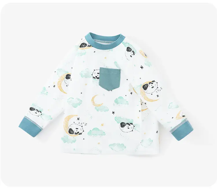 Newborn Baby Cotton Long Sleeve Top Blue Print — feature 17