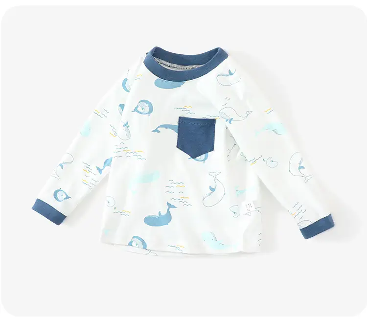 Newborn Baby Cotton Long Sleeve Top Blue Print — feature 18