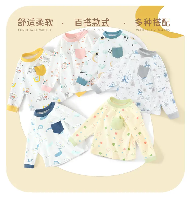 Newborn Baby Cotton Long Sleeve Top Blue Print — feature 2