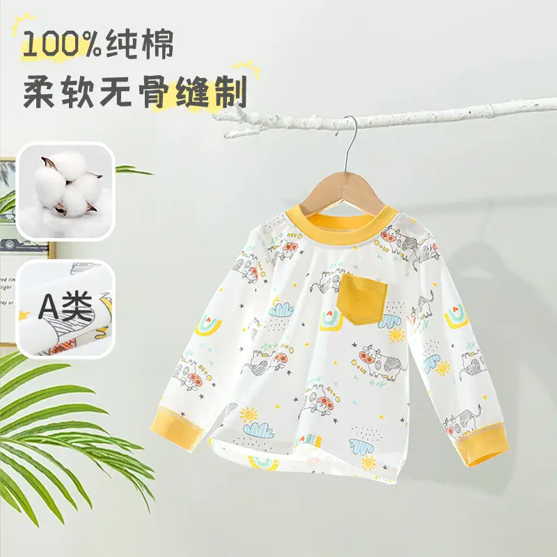 Newborn Baby Cotton Long Sleeve Top Blue Print
