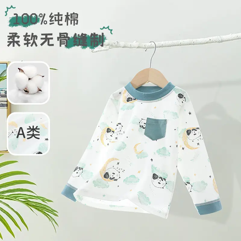Newborn Baby Cotton Long Sleeve Top Blue Print