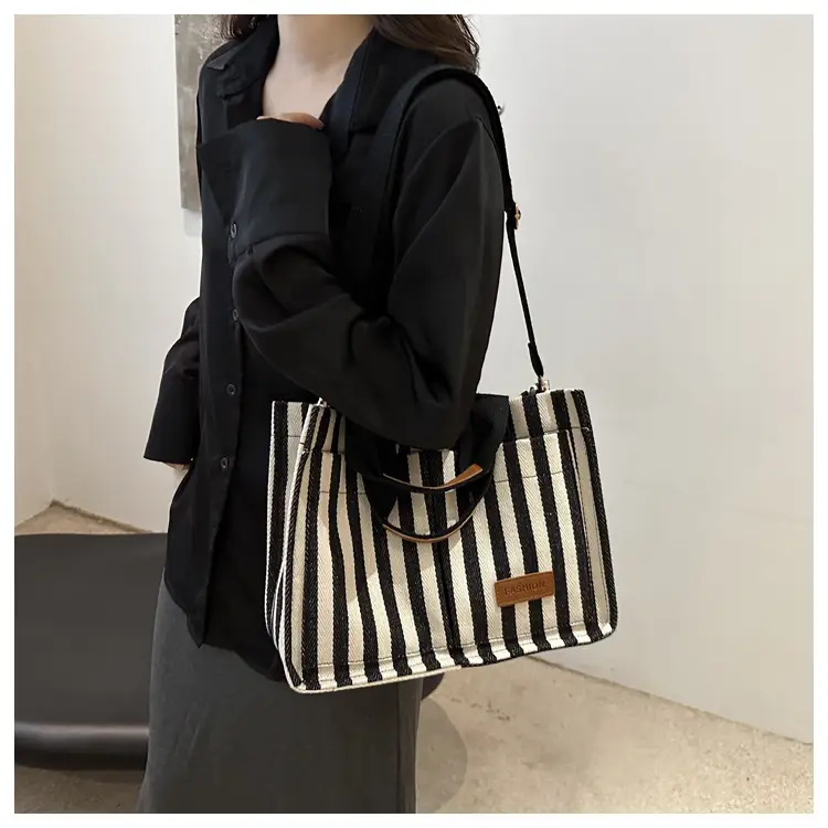 Striped Canvas Crossbody Tote Bag for Women 2024 — feature 13