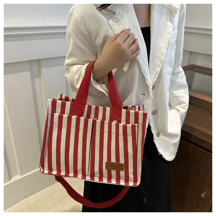 Striped Canvas Crossbody Tote Bag for Women 2024 — feature 14