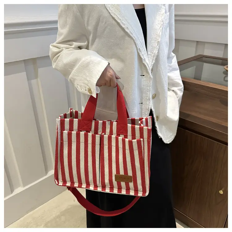 Striped Canvas Crossbody Tote Bag for Women 2024 — feature 15